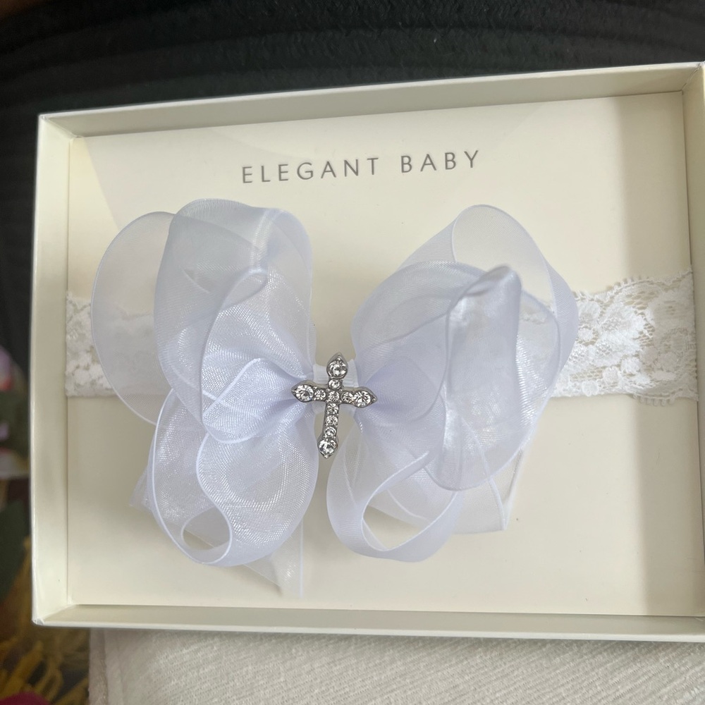 NWT Baby White Lace Headband